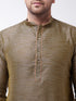 Vastramay Men's Black And Rose Gold Silk Blend Kurta With Churidar Set